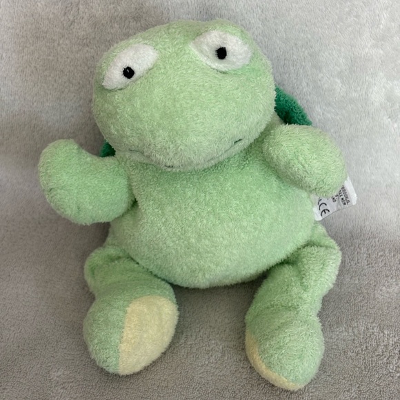 2007 Ty PLUFFIES Green Turtle Zips Tylux Stuffed Animal Toy Plush Soft 9" - Picture 1 of 11